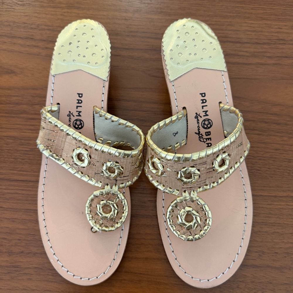 Classic Mid-Wedge Cork & Gold  | Palm Beach Sandal